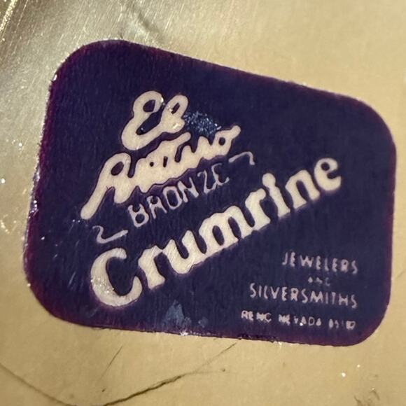 El Arturo Crumrine Vintage Belt Buckle C Western Bronze Yellowstone Ranch Signed - Picture 7 of 7